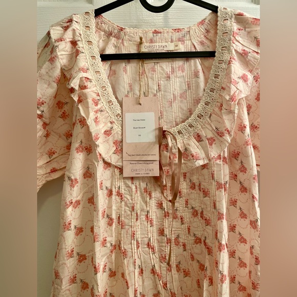 NWT Christy Dawn Inez Dress in Blush Bouquet 💐 🌸 🌷XS - Picture 4 of 6